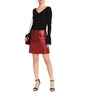 Sandro leather mini skirt size 2